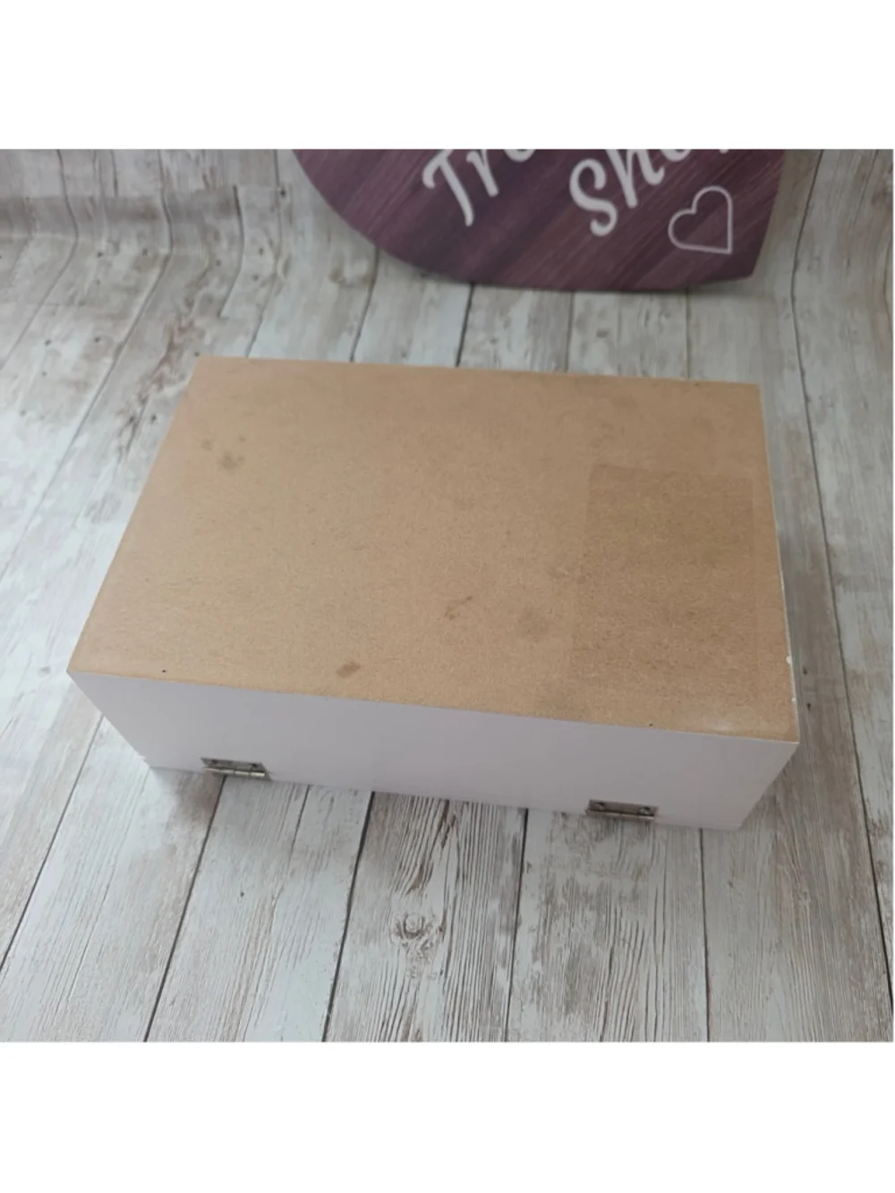 Tea Storage Box with 6 Compartments, White and Brown